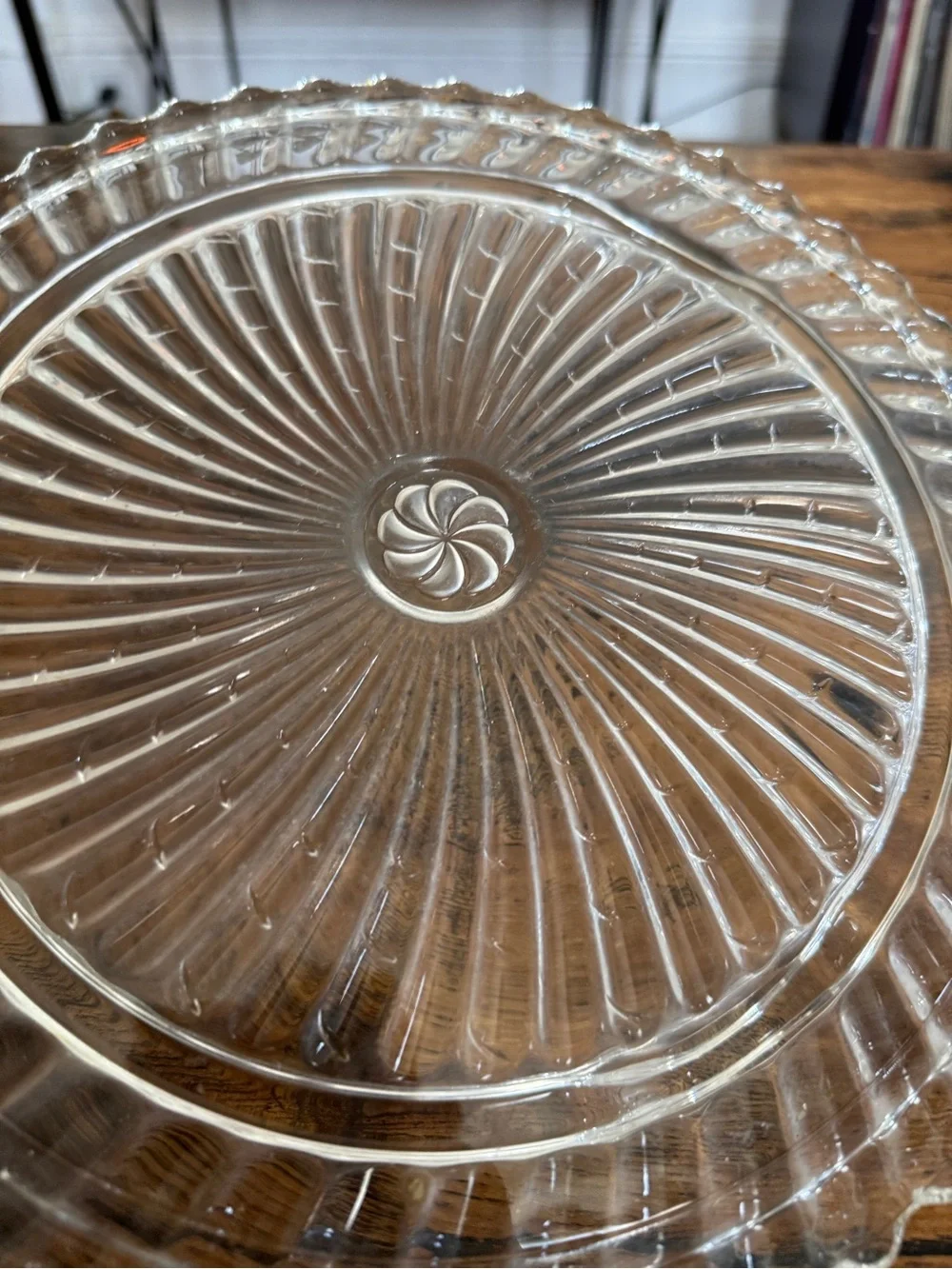 Clear Glass Scalloped Serving Plate - Elegant Home Dining